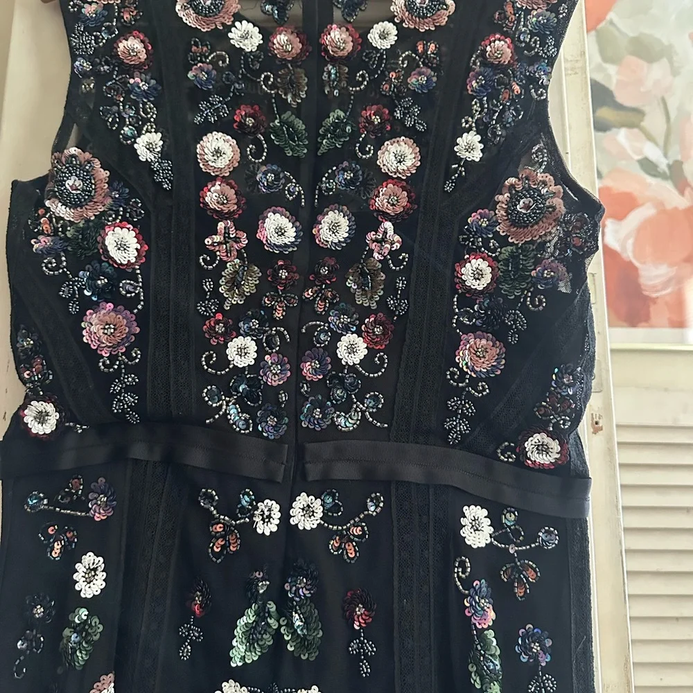 Needle & Thread Black and Pink Embellished Midi Dress - Picture 8 of 10